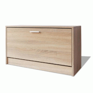 Helloshop26 - Banc à chaussures bottes commode étagère meuble entrée rangement 80 x 24 x 45 cm Chêne marron 02_0022865 - marron Bois manufacturé