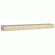 Helloshop26 - Jardinière rectangulaire moderne 195 x 100 x 45 cm utilisation extérieure design industriel en acier galvanisé ivoire 02_0059172 - ac