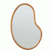 Helloshop26 - Miroir décoration moderne design mural bois MDF 75 x 55 cm effet chêne - Bois manufacturé 3000225076979