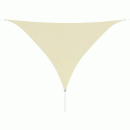 Helloshop26 - Voile toile d'ombrage parasol en tissu oxford triangulaire 3,6 x 3,6 x 3,6 m crème 02_0008669 - inox 3000462247767