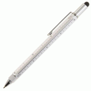 MIQUELRIUS Stylo bille multi-fonctions, largeur de trait M, encre bleue, coloris argent - 8422593120767