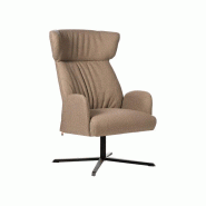 Fauteuil lounge pivotant en tissu pied fixe noir Enora par Mobitec Fauteuil lounge pivotant en tissu pied fixe noir Enora par Mobitec
