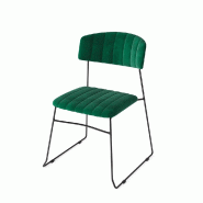 Mundo - Chaise empilable en velours vert