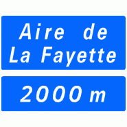Panneau de présignalisation D46a - Aire de repos et service sur autoroute avec fond bleu Panneau de présignalisation D46a - Aire de repos et service sur autoroute avec fond bleu