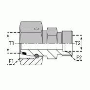 Raccords à bague DKO - LDKUM00806 - DKOUM 08L/06L NE - Filetage F1 14X150 et F2 12X150