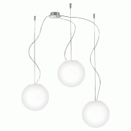 ROSSINI ILLUMINAZIONE Lampe À Suspension Multiple À 3 Éléments Emily Rossini Group - Verre Blanc Satiné, 16Cm X3, Connexion E14 Ip20, Design Modu ROSSINI ILLUMINAZIONE Lampe À Suspension Multiple À 3 Éléments Emily Rossini Group - Verre Blanc Satiné, 16Cm X3, Connexion E14 Ip20, Design Modu