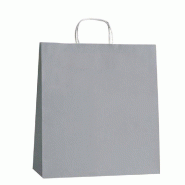 Sac kraft gris poignées torsadées 36x41+12cm - par 200 - respectueux de l'environnement