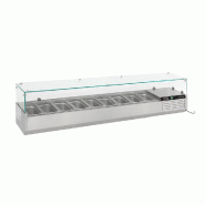 Saladette a poser 2000 mm bacs 1/3 gn x 9 - bac non inclus - P7450.0023