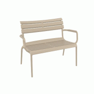 SIESTA EXCLUSIVE Banc 2 Places d'Extérieur Paris Lounge Taupe - beige plastique polypropylène SP-SI-276TP