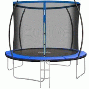 TecTake GmbH tectake Trampoline JUMPY avec filet de sécurité noir/bleu - 405618 - noir acier 405618 TecTake GmbH tectake Trampoline JUMPY avec filet de sécurité noir/bleu - 405618 - noir acier 405618