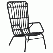 VidaXL Chaise De Jardin Résine Tressée Noir - noir 48581
