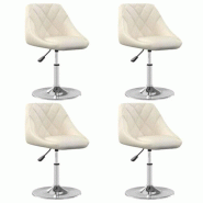 VidaXL Chaises à manger pivotantes lot de 4 Crème Velours Modèle Unique - 3088757XL