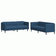 VidaXL Ensemble de canapés 2 pcs bleu tissu Modèle Jermontia - 3209244
