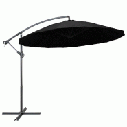 VidaXL Parasol suspendu avec poteau noir 3 m Modèle Boréal Prestige Élite - 47226