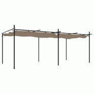 VidaXL Pergola avec toit rétractable taupe 589x292x230 cm Modèle AbriImpérial 198 - marron 360121