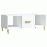 VidaXL Table basse blanc 102x50x40 cm bois d'ingénierie Modèle Élixir Pro - 812690