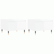 VidaXL Tables basses 2 pcs blanc brillant 50x46x35cm bois d'ingénierie Modèle Nova Bois - 830849