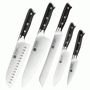 XinZuo - Set de couteaux RVS 5 pièces - Série B13S Yu - multicolore multi-matériau B13S-A5
