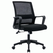 ZIK Chaise de bureau pivotante, réglable en hauteur, avec soutien lombaire et accoudoirs, pour bureau - Noir - noir multi-matériau 7426883475712