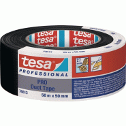 Adhésif toilé Duct Tape PRO 74613 noir longueur 50 m largeur 50 mm TESA Adhésif toilé Duct Tape PRO 74613 noir longueur 50 m largeur 50 mm TESA