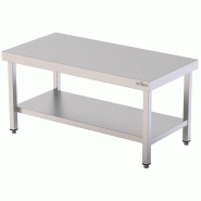 Arilex Table centrale basse en acier inoxydable AISI 304 avec étagère 700x600x600 mm - 7060MB
