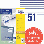 Avery Zweckform 5100 étiquettes multi-usages blanches, format 70 x 16,9 mm (100 feuilles A4 / cdt) - blanc papier 3420