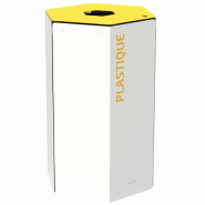 Borne de Tri Hexatri avec Serrure 50L - Acier poudré anti-UV, ouverture calibrée, seau intérieur avec anse métal Borne de Tri Hexatri avec Serrure 50L - Acier poudré anti-UV, ouverture calibrée, seau intérieur avec anse métal