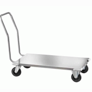Chariot de service plateforme inox sur roulettes Chariot de service plateforme inox sur roulettes