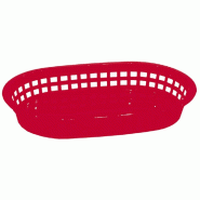 Corbeille ovale PP rouge 28x17,5x4cm - par 12