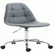 Décoshop26 - Chaise de bureau tabouret d'ordinateur sur roulettes hauteur réglable en synthétique gris TABO10110 - gris 3001479369602
