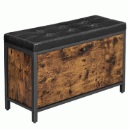 Helloshop26 - Banc à chaussures avec rangement 80 x 30 x 51 cm siège rembourré avec tiroir à bascule pour 6 paires de chaussures 12_0004068 - mét_0