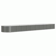 Helloshop26 - Jardinière bac lit surélevé plantes fleurs terrasse jardin de jardin acier enduit de poudre 440 x 80 x 36 cm gris 02_0039652 - 300021 Helloshop26 - Jardinière bac lit surélevé plantes fleurs terrasse jardin de jardin acier enduit de poudre 440 x 80 x 36 cm gris 02_0039652 - 300021