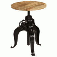 Helloshop26 - Table haute mange debout bar bistrot  bois de manguier massif 60  cm 0902069 - 3001962890590