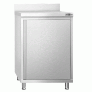 Meuble bas inox adossée P 700 mm avec portes - 600_0
