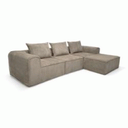 Now's Home - Canape D'angle Compresse En Velours Cotele Ecru 270x170x58cm Cocoon - 3256390252346 Now's Home - Canape D'angle Compresse En Velours Cotele Ecru 270x170x58cm Cocoon - 3256390252346