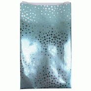 Pochettes cadeaux "Bulles argent" bleu glacier 24x7,5x41cm - par 50