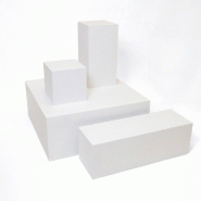 Podium blanc mat - Set de 4 - 94x94x40cm, 90x30x30cm, 85x25x20cm, 80x20x10cm