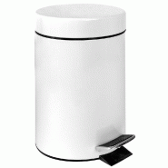 Poubelle à pédale avec réceptacle intérieur en acier blanc 20l Ø29,5x44cm