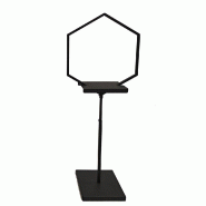 Présentoir métal : Plateau 20x30cm + Ø50cm + Haut réglable 40cm à 100cm