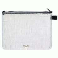 Rexel Sac à fermeture éclair Mesh Bags, A4, PVC, noir - transparent 1300260