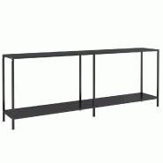 Table console Noir 200x35x75,5 cm Verre trempé Modèle Atlas Confort - verre 331707