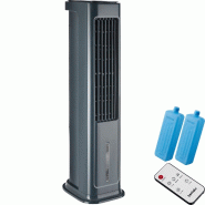 TecTake GmbH TECTAKE, refroidisseur d'air 4 en 1 Alaska, climatiseur portable silencieux, réservoir 5 l, gris anthracite, 23x29x86.5 cm - noir plasti