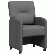 VidaXL Chaises de Salle à Manger avec Roues 2 pcs Gris foncé tissu Modèle Atlas Extensible - 42017848