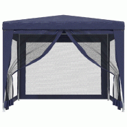 VidaXL Tente de fête avec 4 parois latérales en maille Bleu 3x3 m PEHD Modèle AbriÉpure 157 - bleu 319227