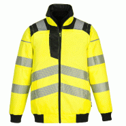Blouson PW3 haute visibilité 3-en-1 - Jaune/Noir / L