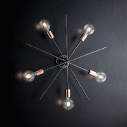 Bonetti Illumina Bloom Plafonnier en fer chromé noir et cuivre 5 lumières H.22 d.65 BL200-PL5-NR - cuivre 8050713215637