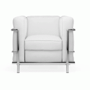 Canapé d'accueil en cuir noir ou blanc 1 place So Teramo - L01_0