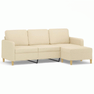 Canapé à 3 places avec repose-pieds Crème 180 cm Tissu Modèle Orion Master Line - 8721012061613