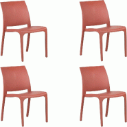Chaise Empilable En Résine Fabriquée En Italie Design Pour L'Intérieur Et L'Extérieur Sofia Rouge 4 Pcs - rouge 8056157805724