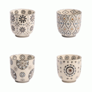 Coffret de 4 gobelets Nelson 15 cl -  Gris Rond Grès Table Passion - gris Grès 3106232382529